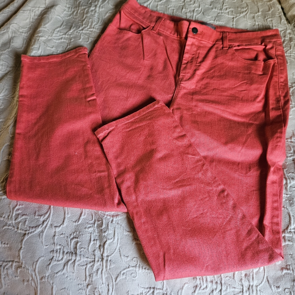 Chicos Coral orange 5-pocket jeans